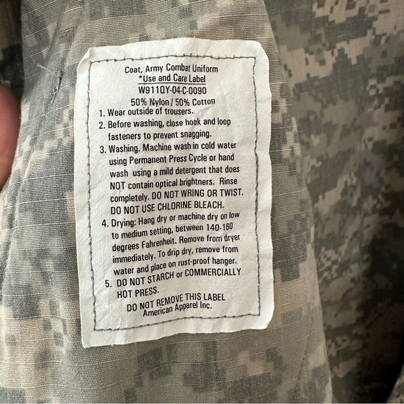 Army Combat Uniform Coat, Digital Camo Men's Regular Small - Picture 13 of 14